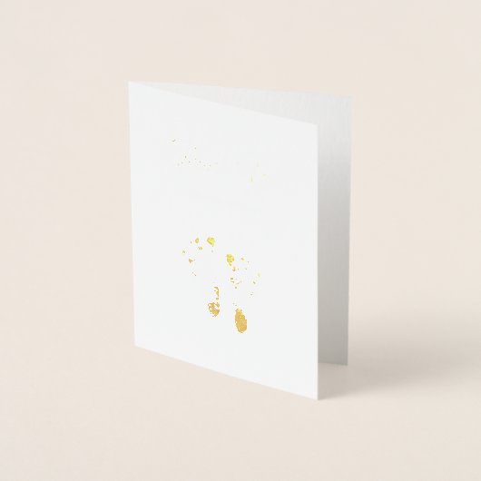 Carte Dorée Merci bébé simple Elégant Gold Foil Empreintes (Devant)