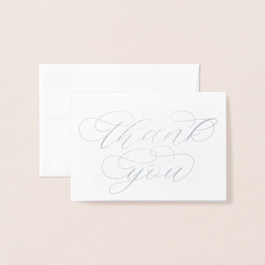 Carte Dorée Merci calligraphie moderne (Devant avec enveloppe)