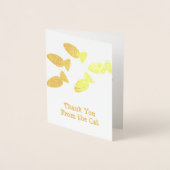 Carte Dorée Merci Chat - Ajouter Photo Kitty à l'intérieur - P (Devant)