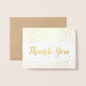 Carte Dorée Merci Confetti Gold Foil (Devant avec enveloppe)