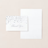 Carte Dorée Merci Confetti - Pois à huile d'argent (Affichage)