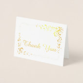 Carte Dorée Merci de bordure du coin défilement Fancy Font (Devant)