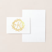 Carte Dorée Merci de couronne de monogramme (Affichage)