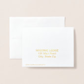Carte Dorée Merci de la franc-maçonnerie maçonnique Gold Foil (Derrière avec enveloppe)