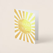 Carte Dorée Merci de la graduation Starburst (Devant)