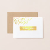 Carte Dorée Merci de Mariage d'aquarelle rose (Devant avec enveloppe)