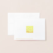 Carte Dorée Merci de Mariage d'aquarelle rose (Derrière avec enveloppe)
