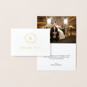 Carte Dorée Merci de Mariage de à huile d'or Twig & Berry