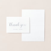 Carte Dorée Merci de Mariage de calligraphie argent lunaire (Affichage)