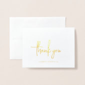 Carte Dorée Merci de mariage élégant et intemporel (Devant avec enveloppe)