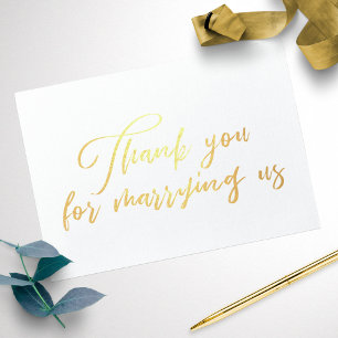 Carte Dorée Merci de nous avoir mariés Célébrant de mariage Me