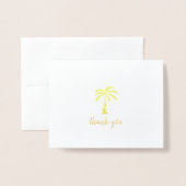 Carte Dorée Merci de palmier à huile d'or mou (Devant avec enveloppe)