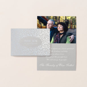 Carte Dorée Merci de sympathie en argent personnalisable