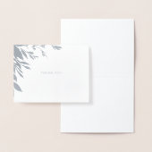 Carte Dorée Merci de typographie classique feuille argent (Affichage)