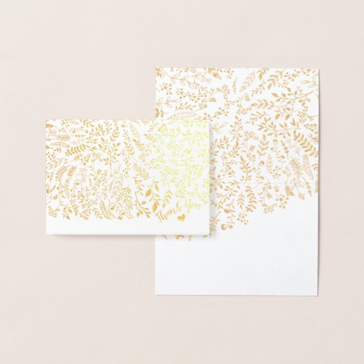 Carte Dorée Merci de typographie florale Gold Foil (Affichage)