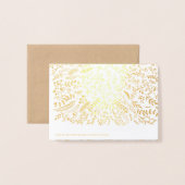 Carte Dorée Merci de typographie florale Gold Foil (Derrière avec enveloppe)