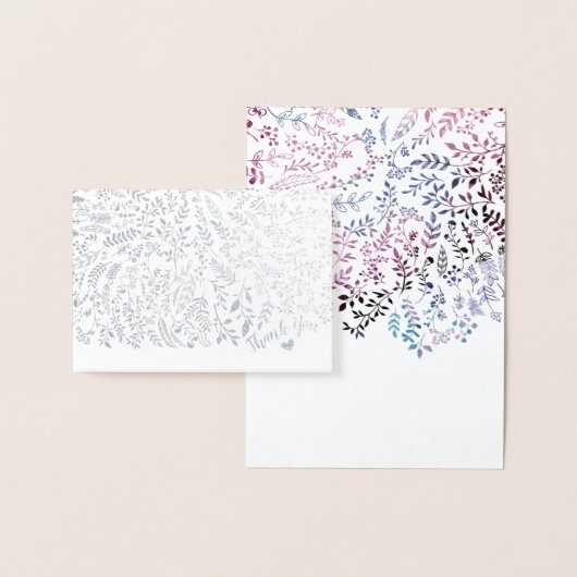 Carte Dorée Merci de typographie florale Gold Foil (Affichage)