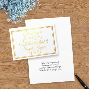 Carte Dorée Merci d'être ma Groomswoman Foil Card