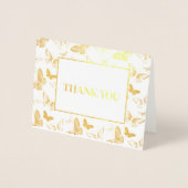 Carte Dorée Merci d'impression papillon (Devant)