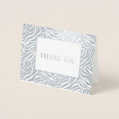 Carte Dorée Merci d'impression Zebra (Devant)