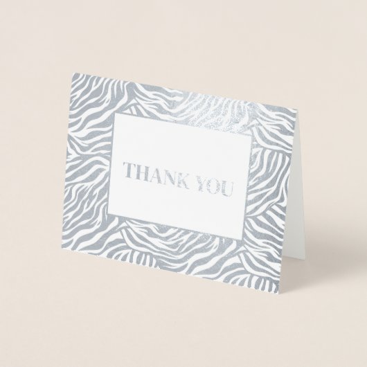 Carte Dorée Merci d'impression Zebra (Devant)