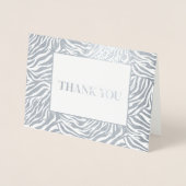 Carte Dorée Merci d'impression Zebra (Devant)