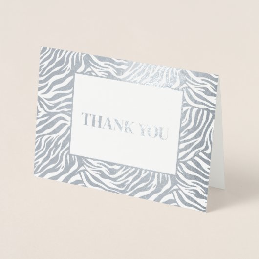 Carte Dorée Merci d'impression Zebra (Devant)