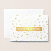 Carte Dorée Merci, Docteur. Red Carnation Luxe (Devant avec enveloppe)