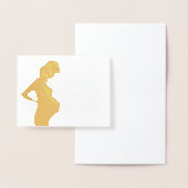 Carte Dorée Merci d'or femme enceinte Élégante Bump bébé (Affichage)