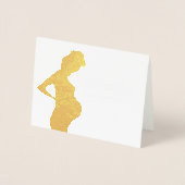 Carte Dorée Merci d'or femme enceinte Élégante Bump bébé (Devant)