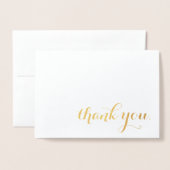 Carte Dorée merci feuille d'or (Devant avec enveloppe)