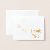 Carte Dorée Merci Fleur de Coton (Devant avec enveloppe)