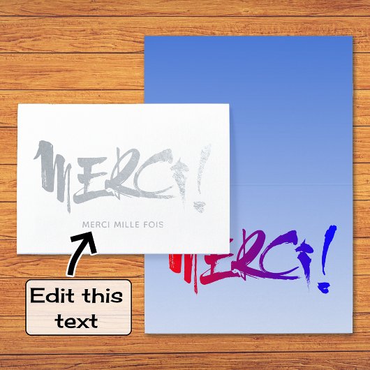 Carte Dorée Merci français merci argent