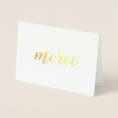 Carte Dorée Merci French Merci Brushstroke Script Gold (Devant)