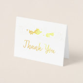 Carte Dorée Merci frontalier floral (Devant)