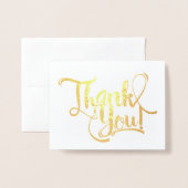 Carte Dorée Merci Gold Foil (Devant avec enveloppe)