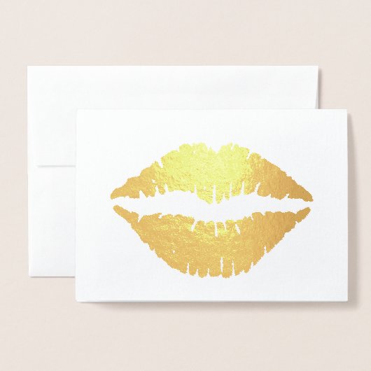 Carte Dorée Merci Gold Lips (Devant avec enveloppe)