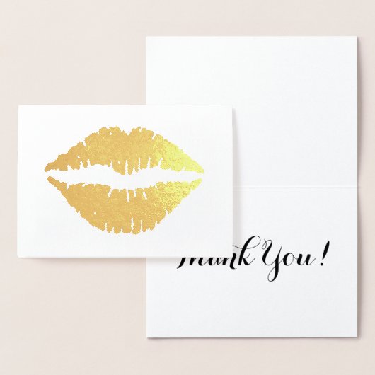 Carte Dorée Merci Gold Lips (Affichage)