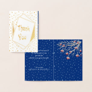 Carte Dorée Merci Imaginaire d'hiver