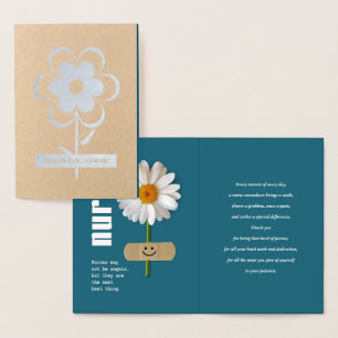 Carte Dorée Merci, infirmière. Smiling Daisy Luxury