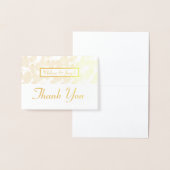 Carte Dorée Merci Mariage de feuillage de feuille d'or (Affichage)