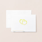 Carte Dorée Merci Mariage Gold Foil (Derrière avec enveloppe)