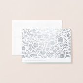 Carte Dorée Merci. Mariage Mint Silver (Derrière avec enveloppe)