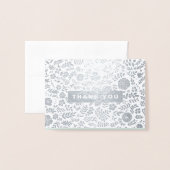 Carte Dorée Merci. Mariage Mint Silver (Devant avec enveloppe)