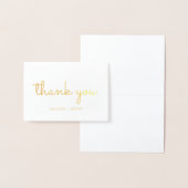 Carte Dorée Merci Mariage personnalisé Retro Gold (Affichage)