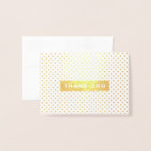 Carte Dorée Merci Mariage rose rose Pois luxe (Devant avec enveloppe)