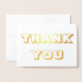 Carte Dorée Merci, Merci, or ou argent (Devant avec enveloppe)