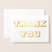 Carte Dorée Merci, Merci, or ou argent (Derrière avec enveloppe)