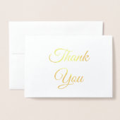 Carte Dorée Merci, Merci, or ou argent élégant classique (Devant avec enveloppe)