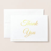 Carte Dorée Merci, Merci, or ou argent élégant classique (Derrière avec enveloppe)
